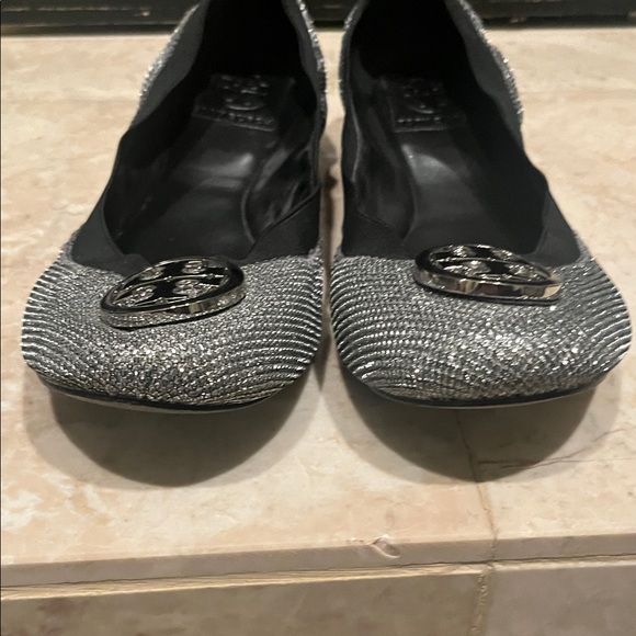 Tory Burch Metallic Silver Flats - Picture 3 of 7